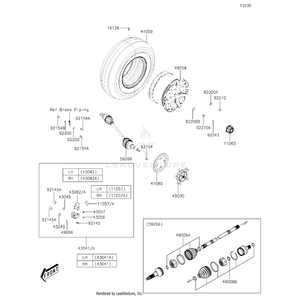 Wheel,Fr by Kawasaki 49058-Y004 OEM Hardware 49058-Y004 Off Road Express Peach St