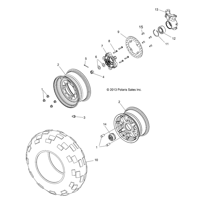 Wheel, Front, 12 X 6, 26.2, Mat by Polaris