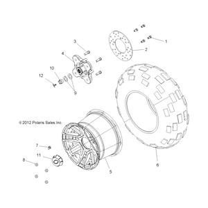 Wheel, Rear, 12 X 8, Gs Blk by Polaris 1521628-067 OEM Hardware P1521628-067 Off Road Express