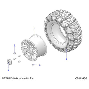 Wheel, Rear, 14 X 8, Cast, Matt by Polaris 1522496-458 OEM Hardware P1522496-458 Off Road Express