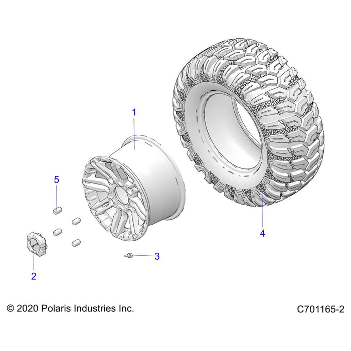 Wheel, Rear, 14 X 8, Cast, Matt by Polaris