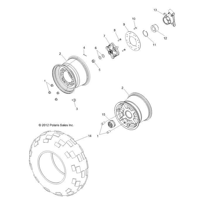 Wheel Rim, Rear, 12 X 8, 50.1 M by Polaris