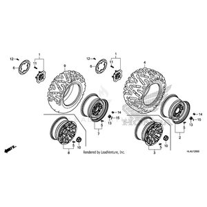 Wheel Sub-Assembly, Front by Honda 44650-HL4-AB0 OEM Hardware 44650-HL4-AB0 Off Road Express Drop Ship