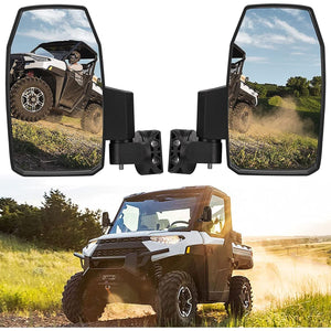 Wider UTV Side Mirrors Pro-Fit for Polaris Ranger XP/ General/ Defender by Kemimoto B0106-07101BK Side View Mirror B0106-07101BK Kemimoto