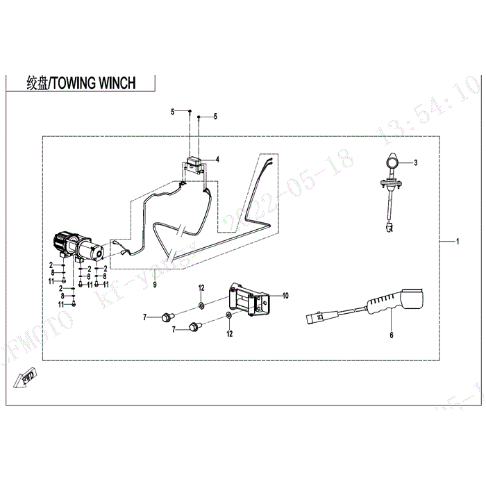 Winch Assy (3000Lbs) by CF Moto