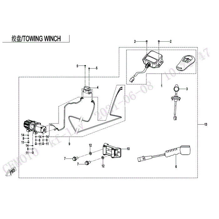 Winch Assy (3000Lbs) by CF Moto