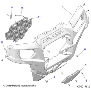 Winch Pocket Cover, Gloss Black by Polaris 5438206-070 OEM Hardware P5438206-070 Off Road Express