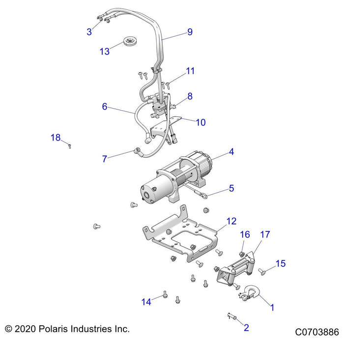 Winch Roller Fairlead, 4500 by Polaris