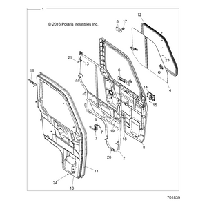 Window Door Assembly, Front, Le by Polaris 2636479 OEM Hardware P2636479 Off Road Express Drop Ship