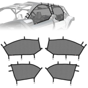 Window Nets Set of Four for Can-Am Maverick X3 MAX by Kemimoto B0110-12301BK Window Net B0110-12301BK Kemimoto