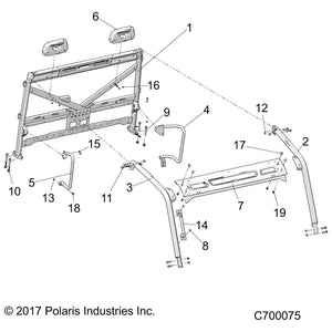 Windshield Mount Plate, Upper, by Polaris 5268246-458 OEM Hardware P5268246-458 Off Road Express