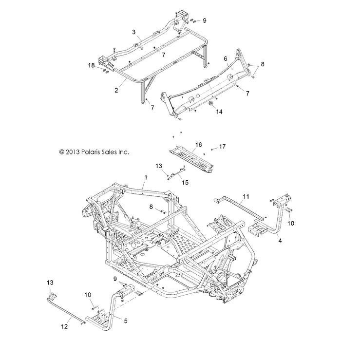 Windshield Support Weld, Matte by Polaris