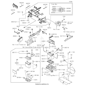 Wire-Lead,Battery(-) by Kawasaki 26011-1853 OEM Hardware 26011-1853 Off Road Express Peach St