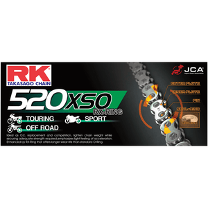 X-Ring 525 Xso Chain By Rk 525XSO-120 Rear Drive Chain 1223-0727 Parts Unlimited Drop Ship