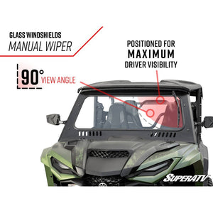 Yamaha Wolverine RMAX 1000 Glass Windshield by SuperATV GWS-Y-RMAX-S-01 GWS-Y-RMAX-S-01 SuperATV