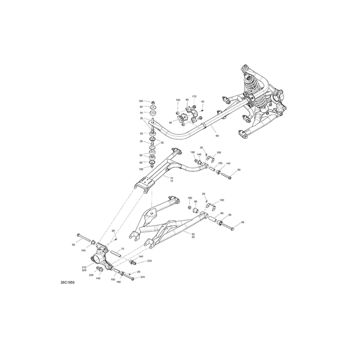 Yellow LH Rear Lower Suspension Arm by Can-Am