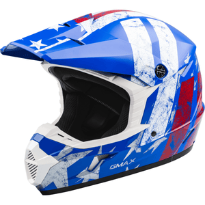 Youth MX-46Y Patriot Off-Road Helmet by GMAX D3466042 Off Road Helmet 72-6642YL Western Powersports Drop Ship LG / Red/White/Blue